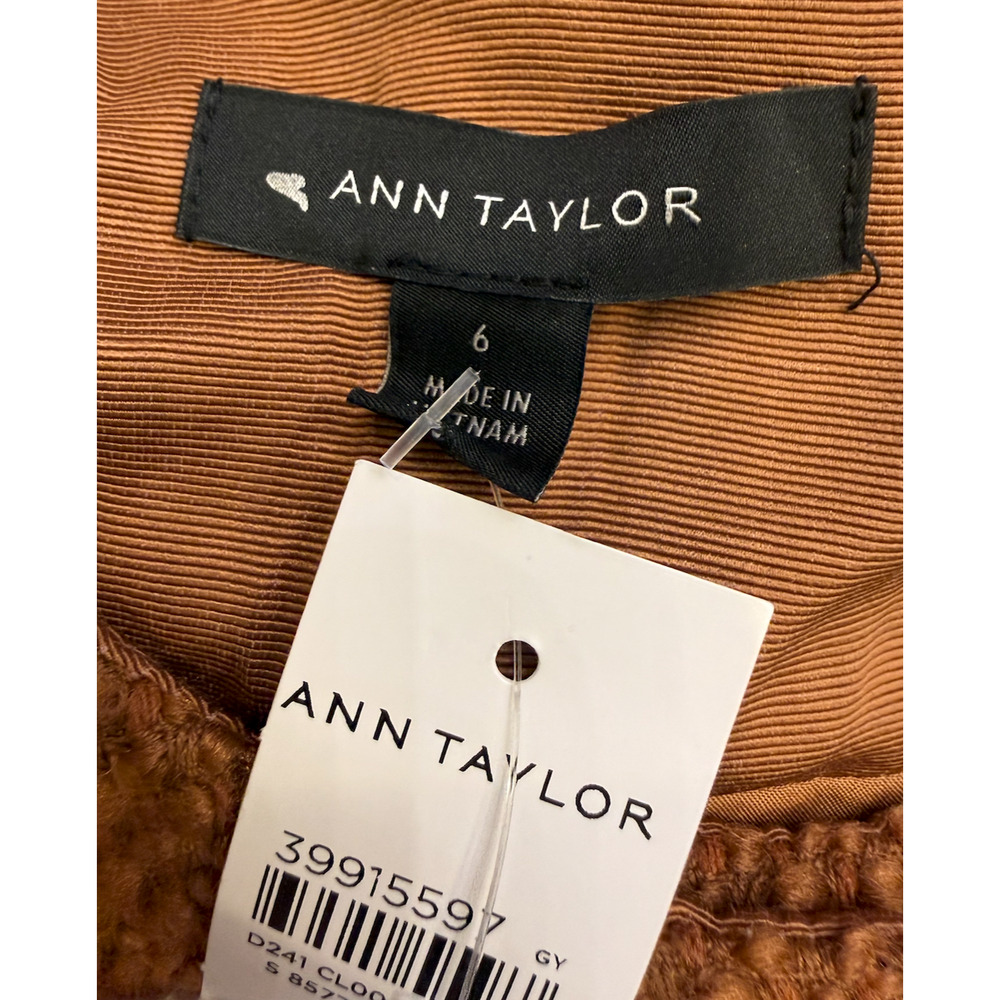NEW ANN TAYLOR SPICED CIDER TWEED CREW NECK JACKET SZ 6 - Picture 5 of 7